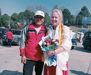 Arrival at Tribuvhan Airport, Kathmandu with Lisa & Mingmar 
