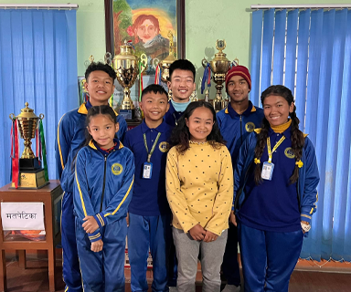 Some of our students at Golden Peak High School, Kathmandu