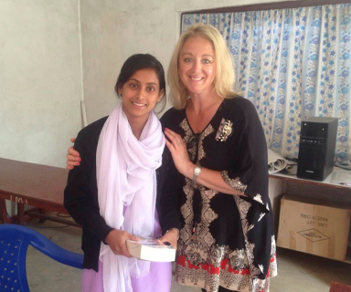 Lisa with Sangita - Our 1st to graduate as a Nurse!